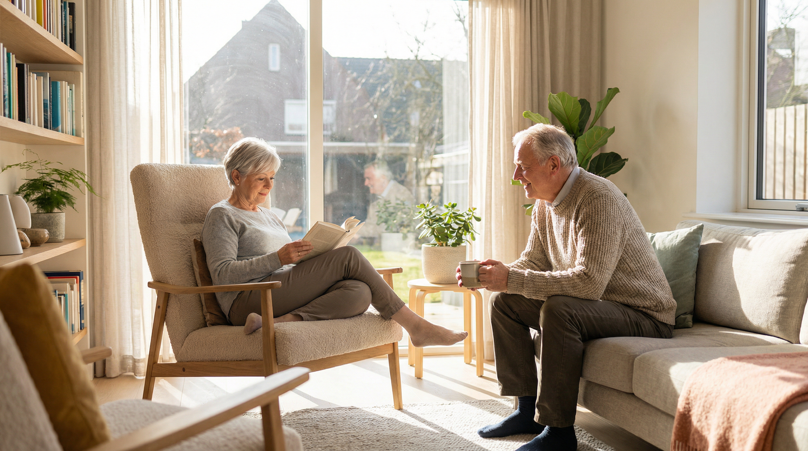Entspanntes Paar im Wohnzimmer